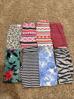 Assorted Girls' Patterned Leggings - Floral, Stripes & Animal Prints